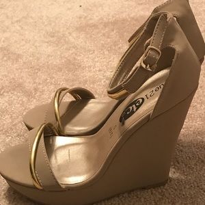 Rue21 ankle strap wedges size 6